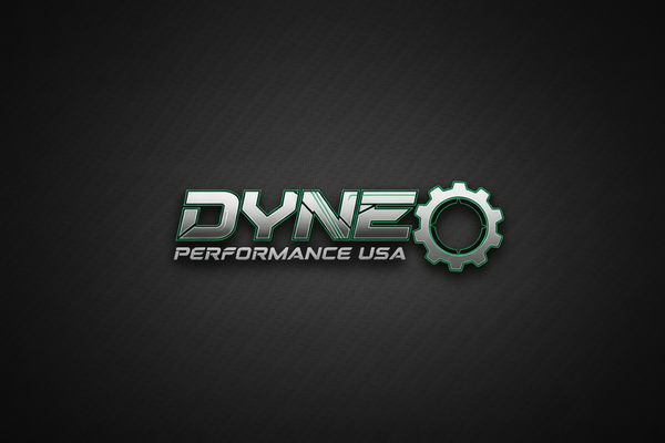 DYNE Performance USA logo on a dark background  and want the logo and  secondary cog logo all over the site with the web site address! 